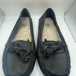 UGG Australia Meena Slipper 1003541 Black Leather 7.5 US